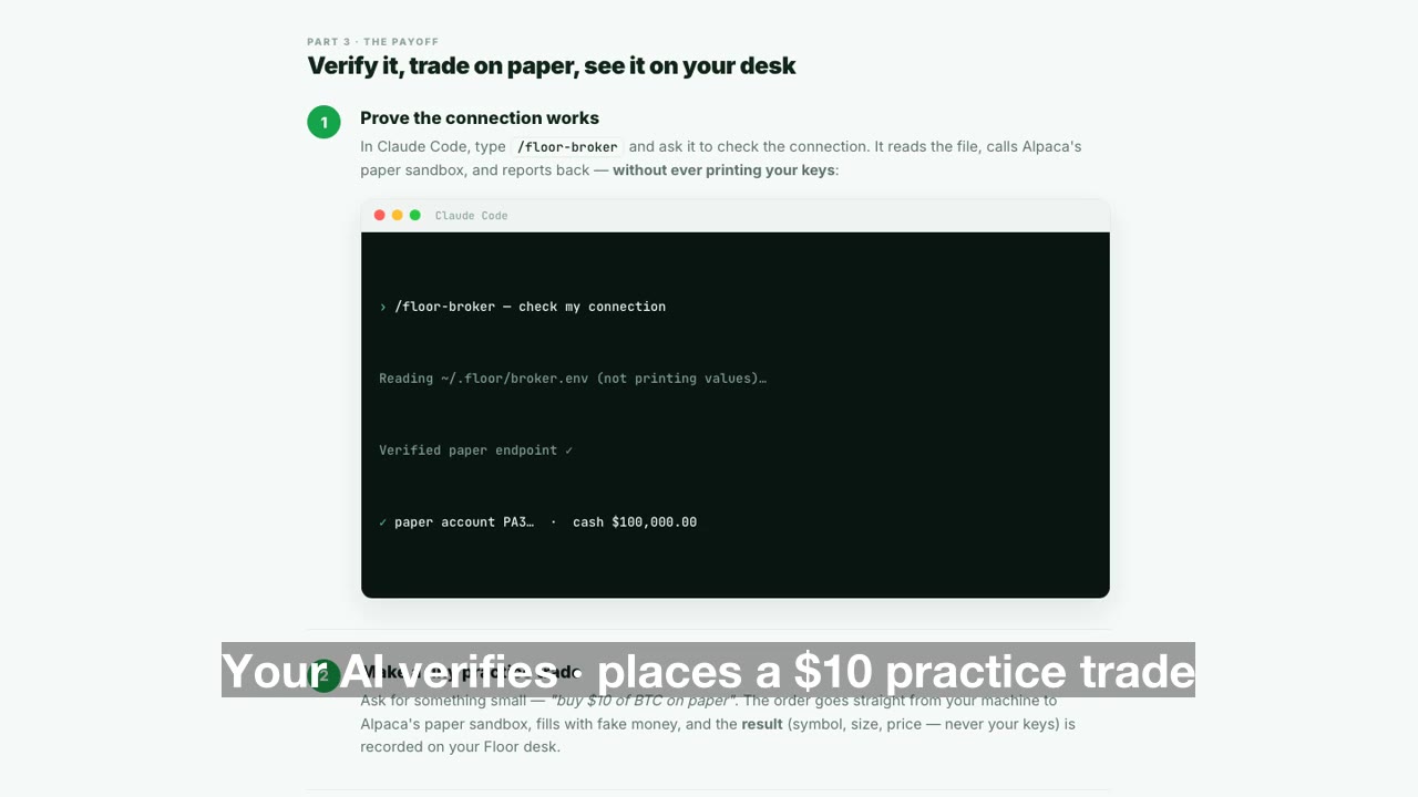 Broker connection walkthrough preview